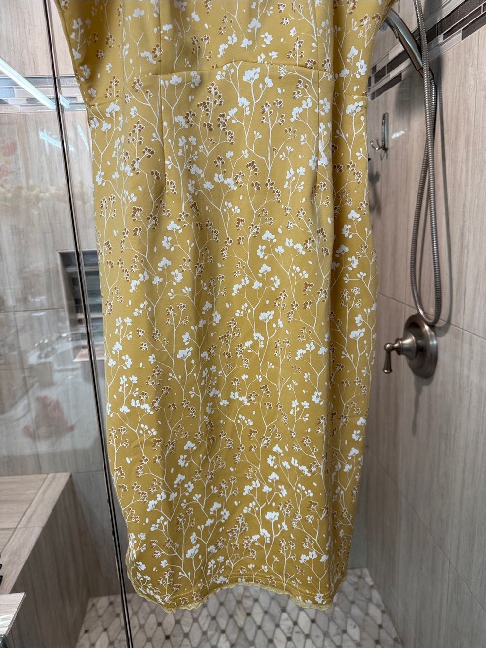 Mochipan Cottage Bodycon Dress (Mustard - Picture 6 of 10